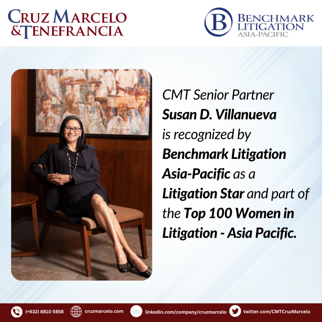 Susan D. Villanueva Named Litigation Star and Top 100 Women in Litigation – Asia Pacific 1 SDV